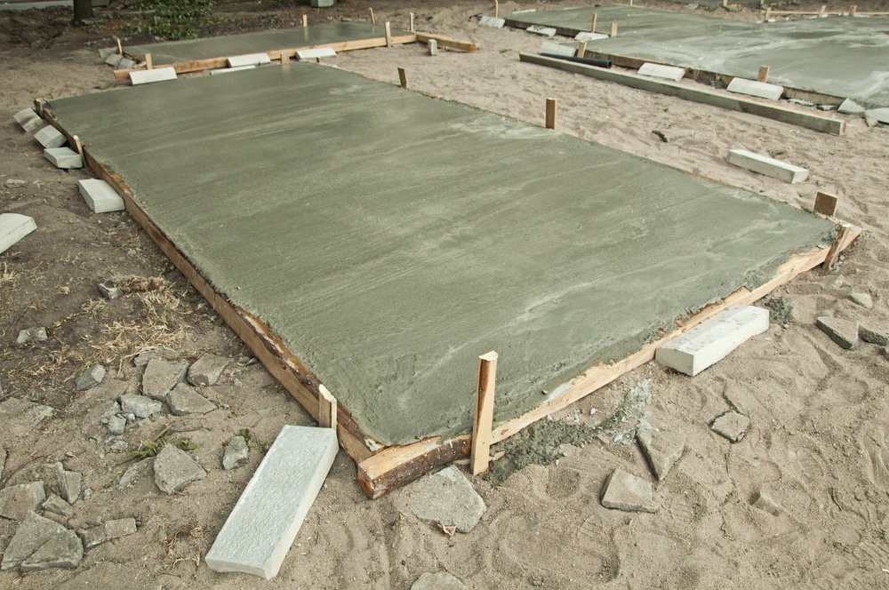 Freshly Poured Concrete Slab