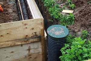Drain near a foundation
