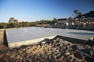 Freshly Poured Slab Foundation
