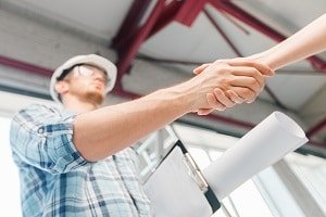 contractor shaking hands