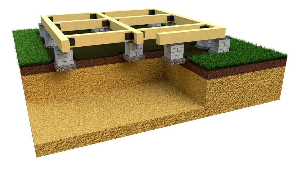 individual footing foundation, isolated cg industrial 3D rendering